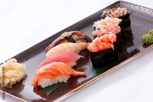 Assorted sushi Japanese classic