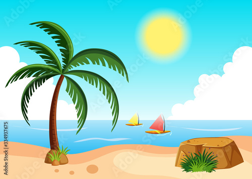 Summer Tropical Island Nature Background