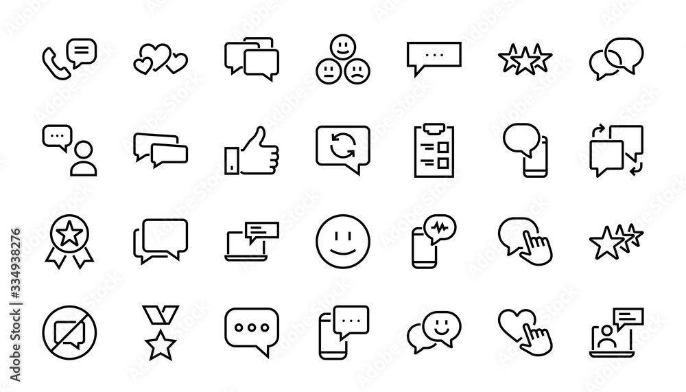 Simple set of message line vector line icons. contains icons such as conversation, SMS, notifications, group chat, and more. Editable stroke. 48x48 pixels perfect, white background Simple set of message line vector line icons. contains icons such as conversation, SMS, notifications, group chat, and more. Editable stroke. 48x48 pixels perfect, white background