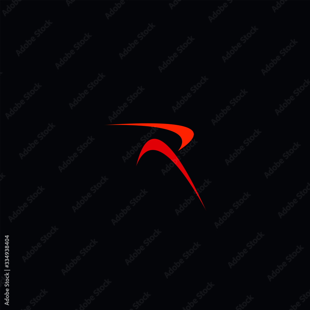 initial R letter logo swoosh design Stock Vector | Adobe Stock