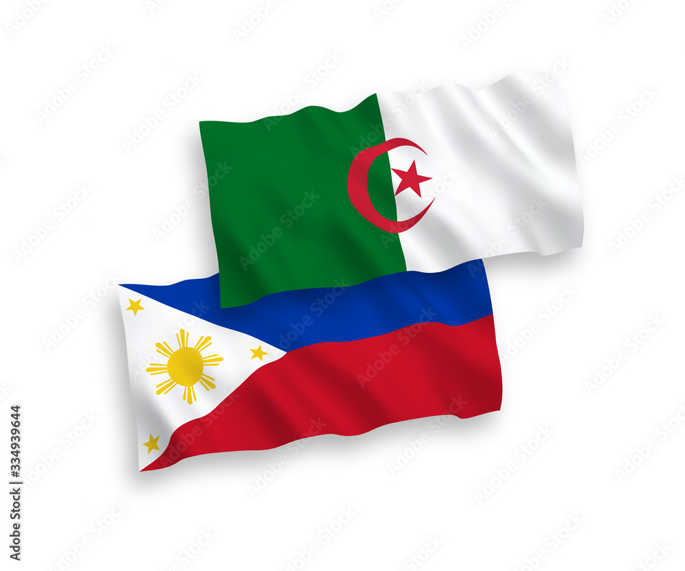 Flags of Algeria and Philippines on a white background Flags of Algeria and Philippines on a white background