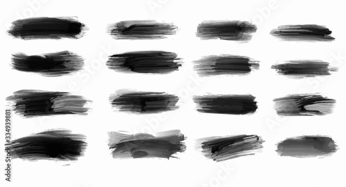 Black grunge stroke brush set for your design, vector...