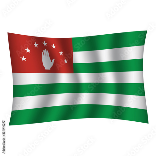 Abkhazia flag background with cloth texture. Abkhazia Flag vector illustration eps10. - Vector