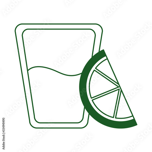 tequila shot and lemon slice cinco de mayo mexican celebration line style icon