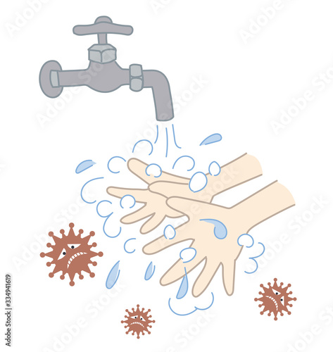 コロナウイルス・インフルエンザ予防・手洗いイメージ
