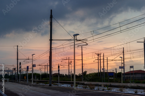 train station at sunset in italy