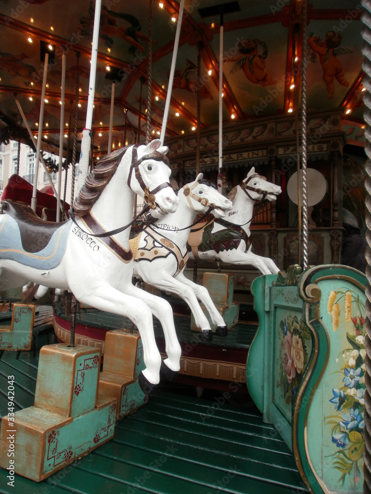 Carousel with horses in Grenoble