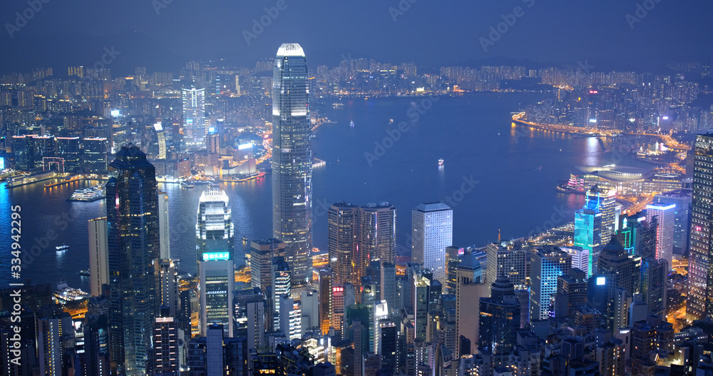 Fototapeta premium Hong Kong city at night