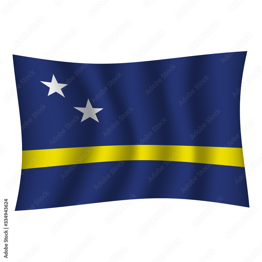 Curacao flag background with cloth texture. Curacao Flag vector illustration eps10. - Vector Curacao flag background with cloth texture. Curacao Flag vector illustration eps10. - Vector