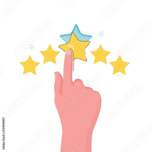 Rate us concept. Five star customer feedback review. Vector