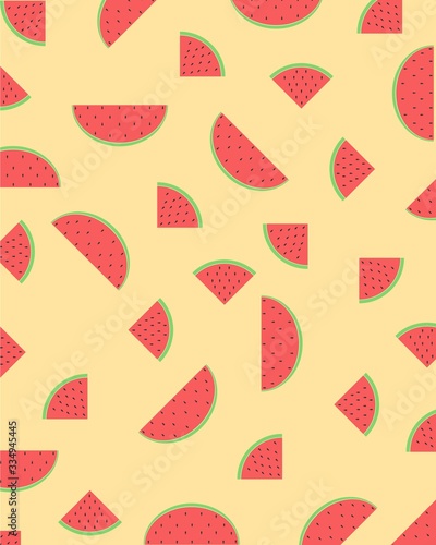 Illustration vector design of seamless pattern of watermelon