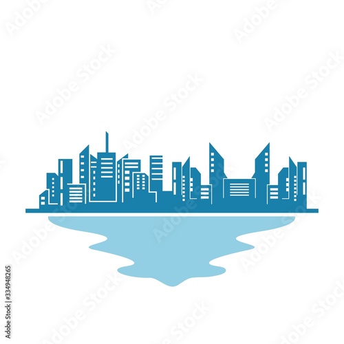 real estate modern city building vector template