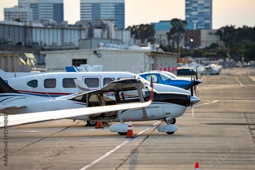 Photography Private airplane parked at the airport