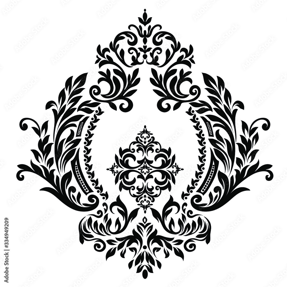 Damask wallpaper. vector background. Black and white texture. Floral ornament Damask wallpaper. vector background. Black and white texture. Floral ornament