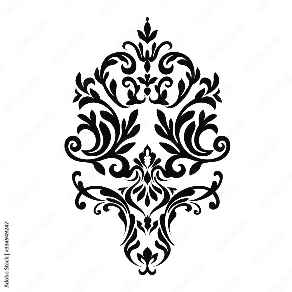 Damask wallpaper. vector background. Black and white texture. Floral ornament Damask wallpaper. vector background. Black and white texture. Floral ornament