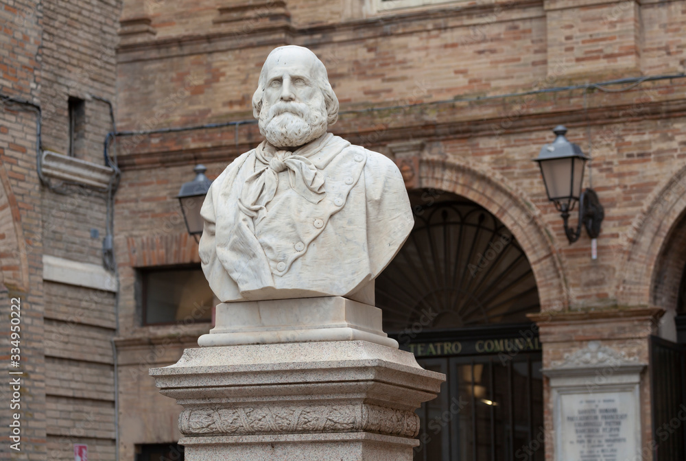 Giuseppe Garibaldi Monument and square in Loreto