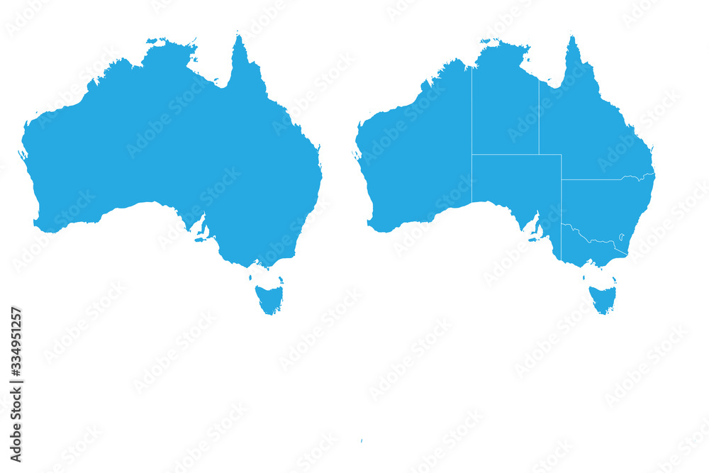 Map - Australia Couple Set , Map of Australia,Vector illustration eps 10.
