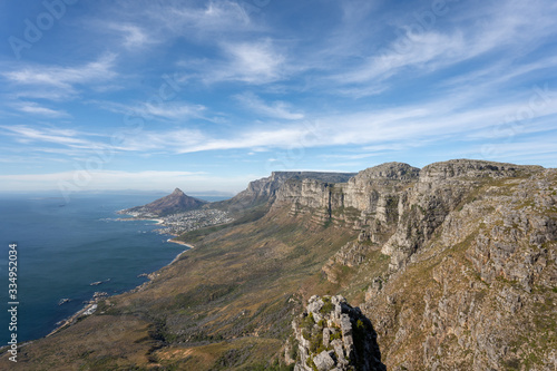 Top view from judas peak on table mountain panorama view, cape town south africa