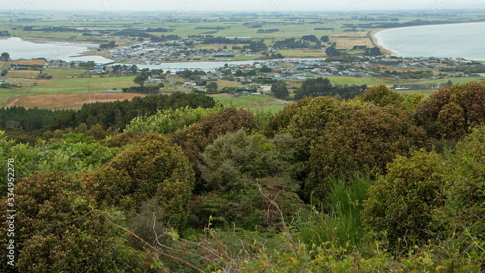 Panoramic view of Riverton,Southland from Mores Coastal Loop Track on South Island of New Zealand
Panoramic view of Riverton,Southland from Mores Coastal Loop Track on South Island of New Zealand