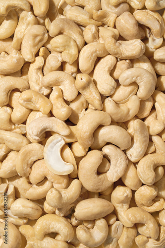Cashew nuts as background