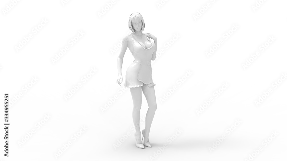 3D rendering of a sexy seductive woman posing standing multiple views 3D rendering of a sexy seductive woman posing standing multiple views