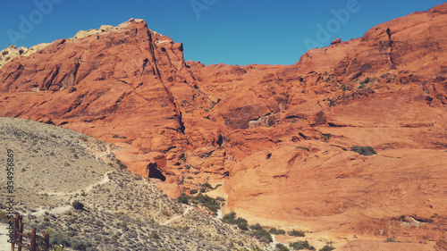 A geological rocky mountain formation located inside Red Rock Canyon National Conservation Area, in Las Vegas, Nevada. © DAVID