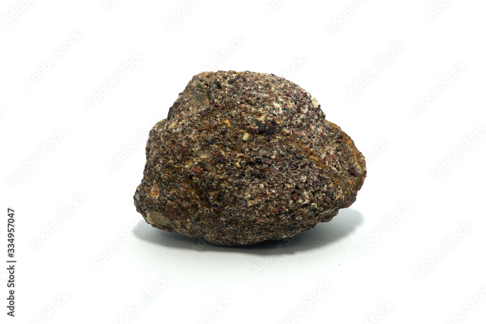 Arkose rock on white background. Arkose is a type of sandstone that