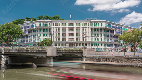 Photography Old Hill Street Police Station historic building in Singapore timelapse