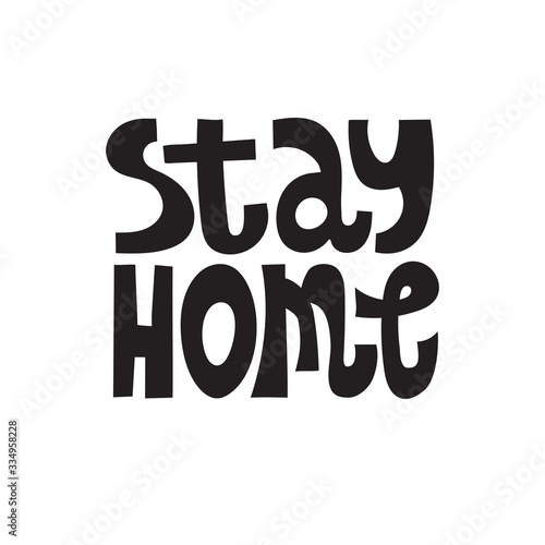 Vector Stay Home slogan
