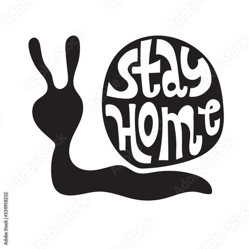 Vector Stay Home slogan