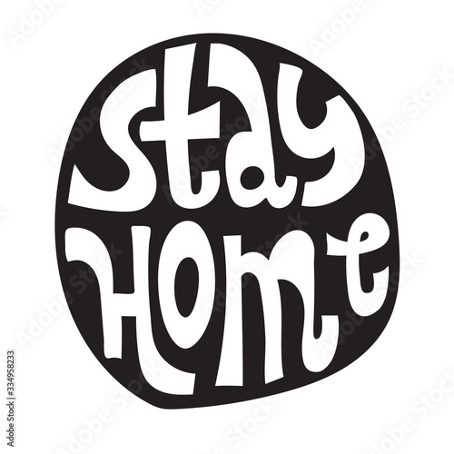 Vector Stay Home slogan
