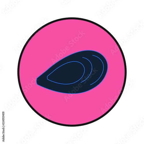 mussel shell on white background