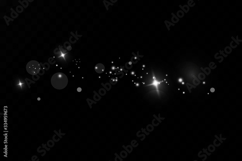 Glow light effect. Vector illustration. Christmas flash. dust
