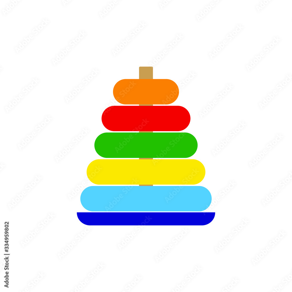colorful pyramid boy toy on white background colorful pyramid boy toy on white background