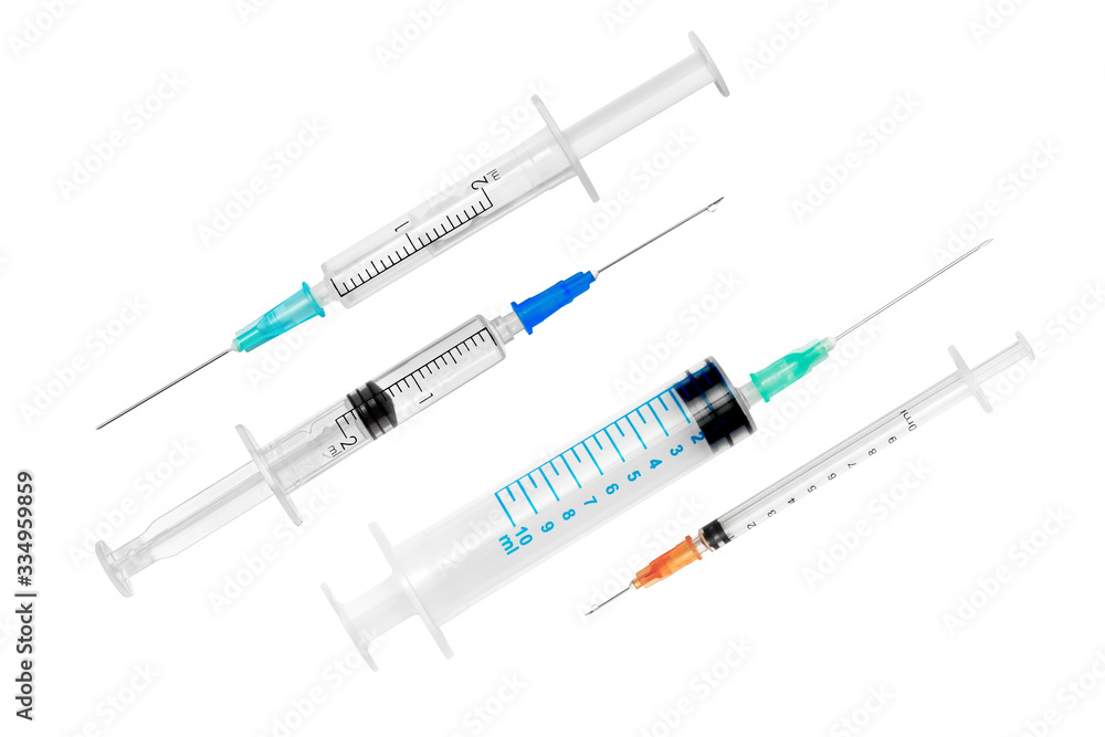 Various syringes isolated on white background Various syringes isolated on white background