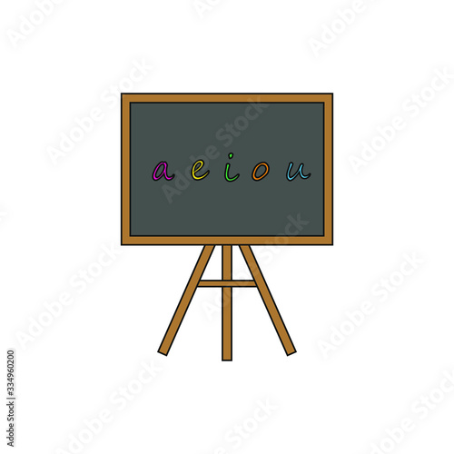 nursery blackboard on white background