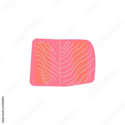 salmon steak on white background