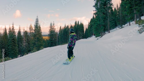 snowboarding down the slopes in lake tahoe