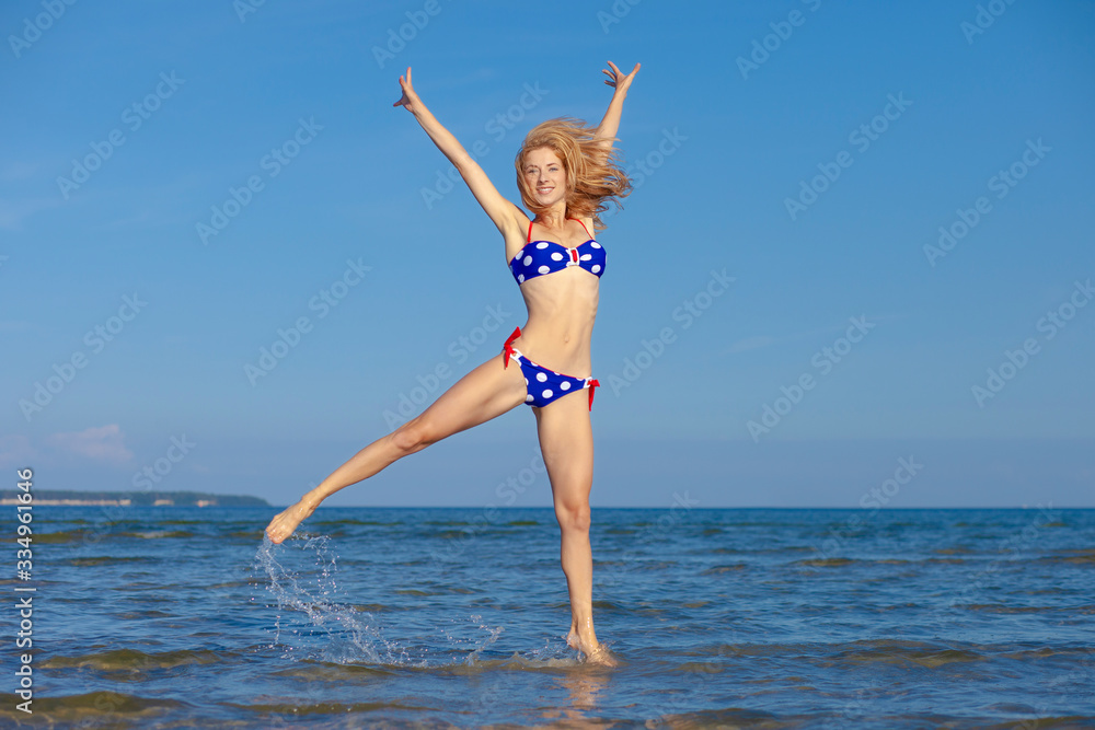 Beautiful girl in bikini on the beach Beautiful girl in bikini on the beach