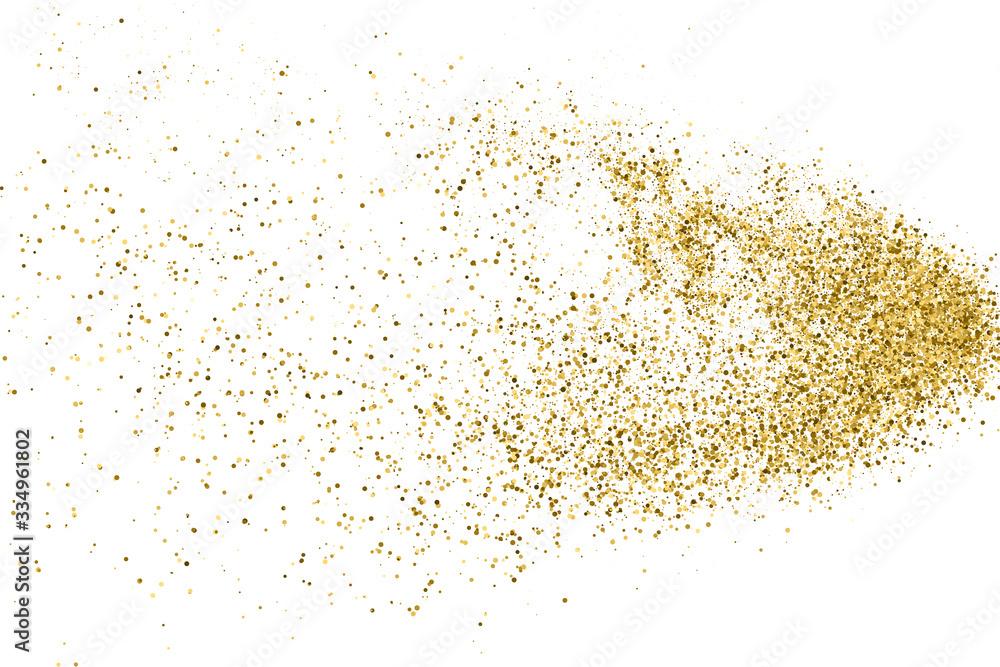 Gold Glitter Polka Dot Texture Isolated On White. Amber Particles Color. Celebratory Background. Golden Explosion Of Confetti. Vector Illustration, Eps 10. Gold Glitter Polka Dot Texture Isolated On White. Amber Particles Color. Celebratory Background. Golden Explosion Of Confetti. Vector Illustration, Eps 10.