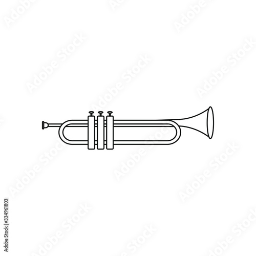 trumpet air instrument on white background