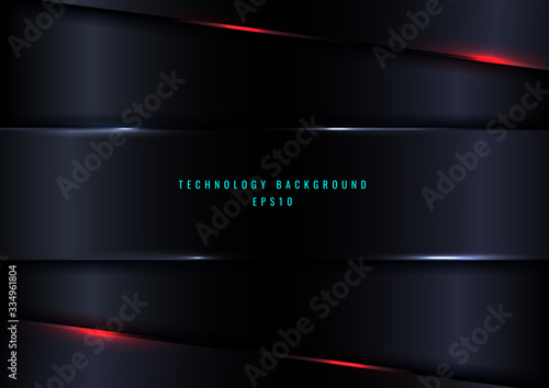 Abstract template dark blue geometric header with red lighting effect background