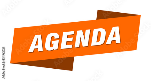 agenda banner template. agenda ribbon label sign