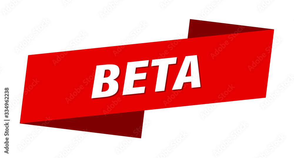 Fototapeta premium beta banner template. beta ribbon label sign