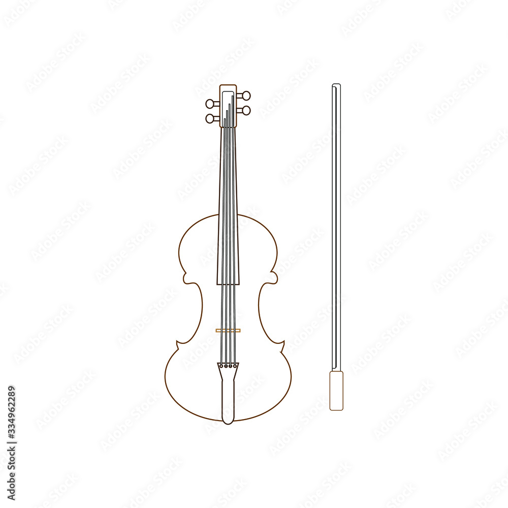 violin string instrument on white background