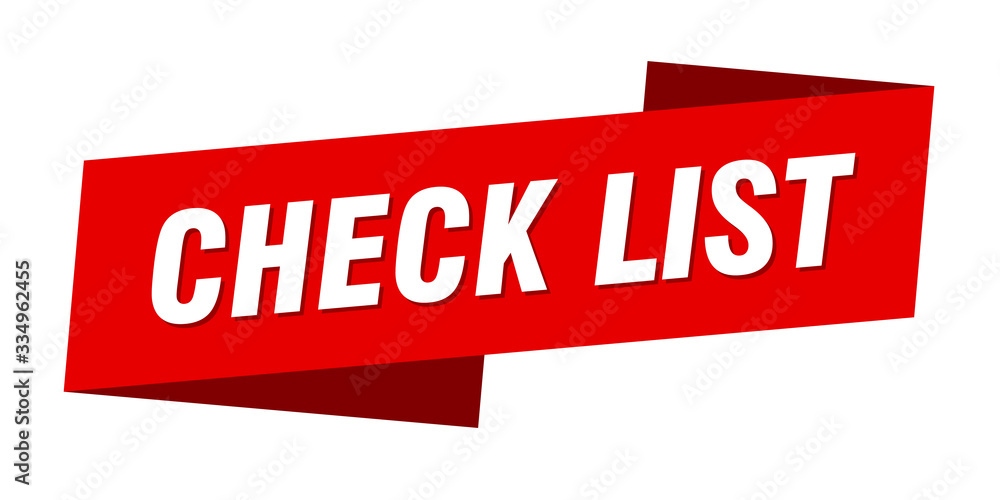 check list banner template. check list ribbon label sign check list banner template. check list ribbon label sign