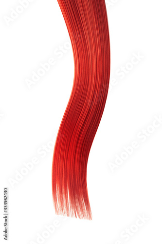 Red hair on white, isolated