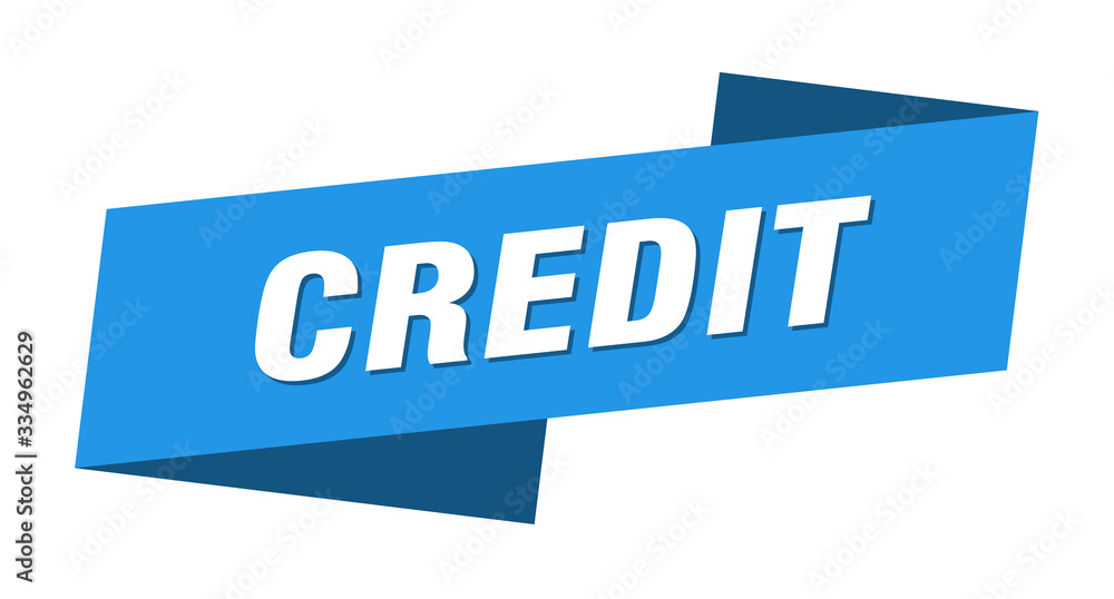 credit banner template. credit ribbon label sign credit banner template. credit ribbon label sign