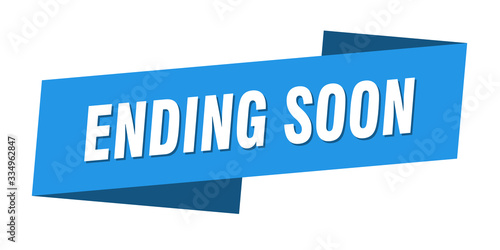 ending soon banner template. ending soon ribbon label sign