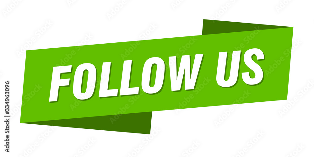 follow us banner template. follow us ribbon label sign follow us banner template. follow us ribbon label sign